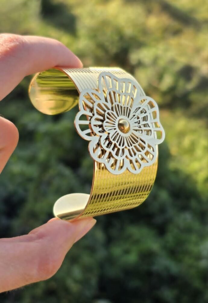 Bracelet flower inoxydable